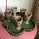 Set of 5 cups in sandstone