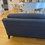 Roche Bobois blue leather sofa
