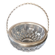 Cut crystal bowl, silver-plated metal mount, Val Saint Lambert