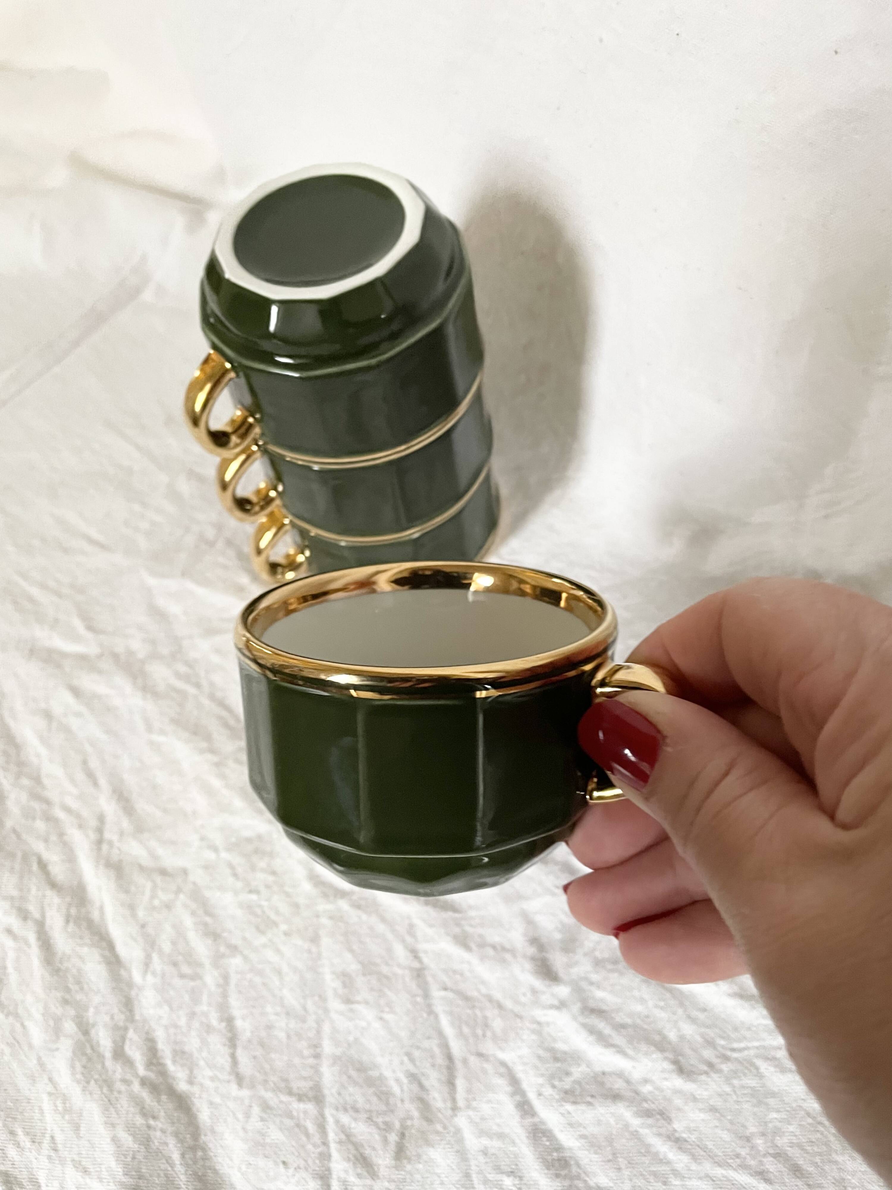 Coffee cups Bistrot Yves Deshoulieres Apilco empire green