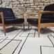 Paire de faureuil Scandinave cuir 1970"