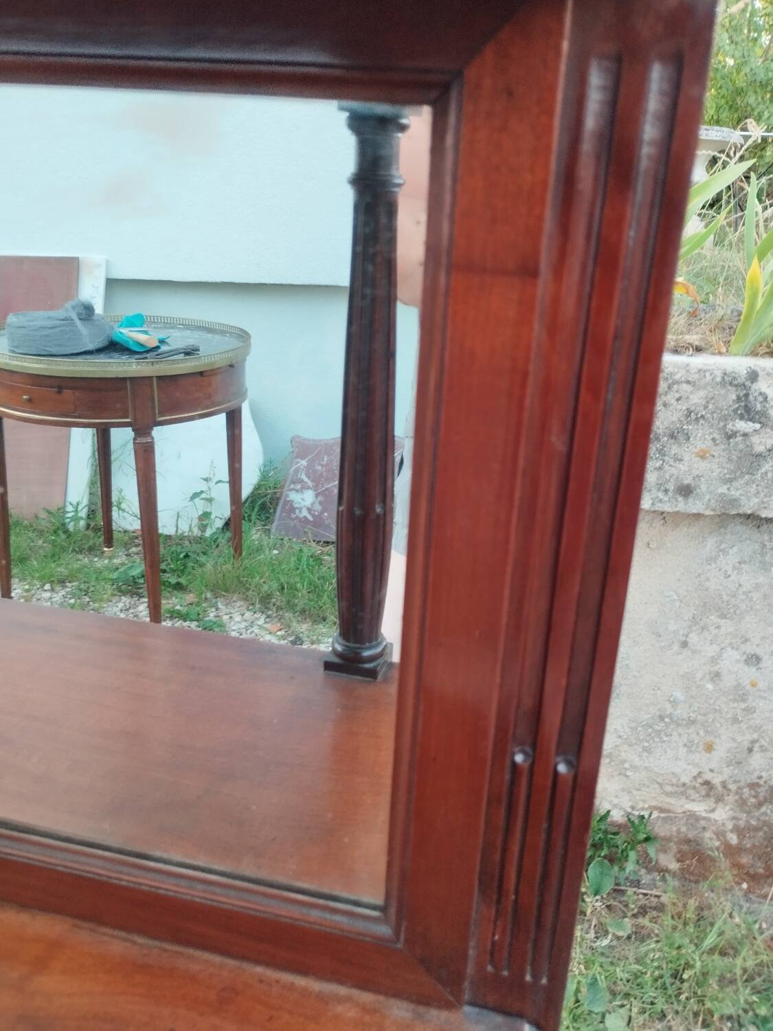Antique Louis XVI style chest of drawers with marble top