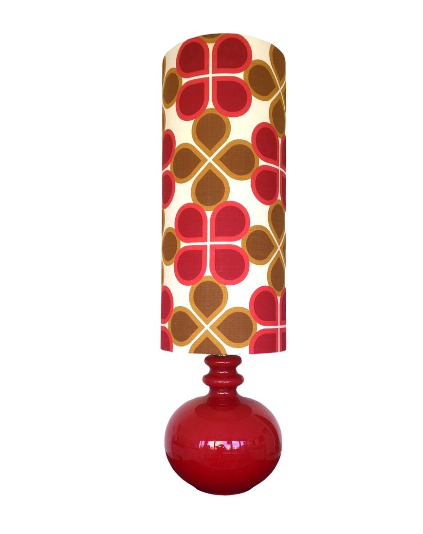 Cordoba floor lamp - red opaline 70s - vintage fabric
