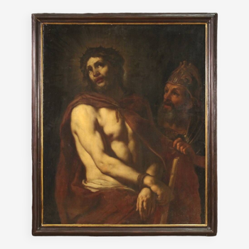 Grand tableau religieux du XVIIème siècle, Ecce Homo