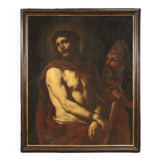 Grand tableau religieux du XVIIème siècle, Ecce Homo