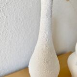 Lot de 3 vases grès blanc