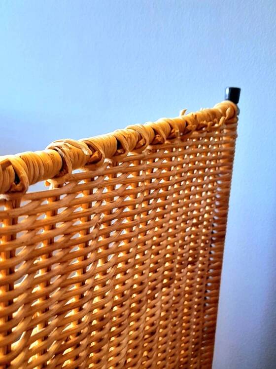 Wicker bedside table or side table from the 1960s.