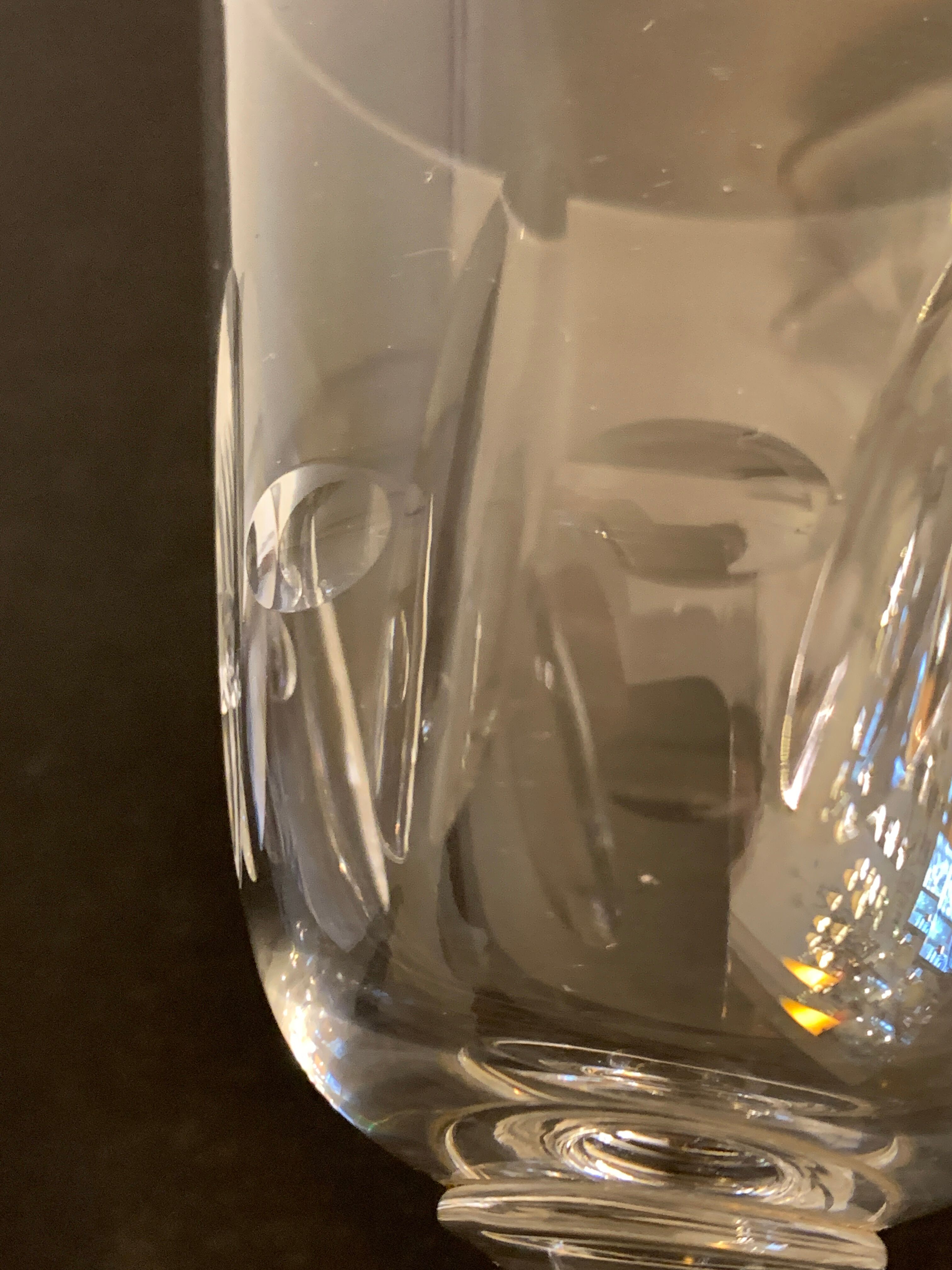 2 crystal-blown walking glasses