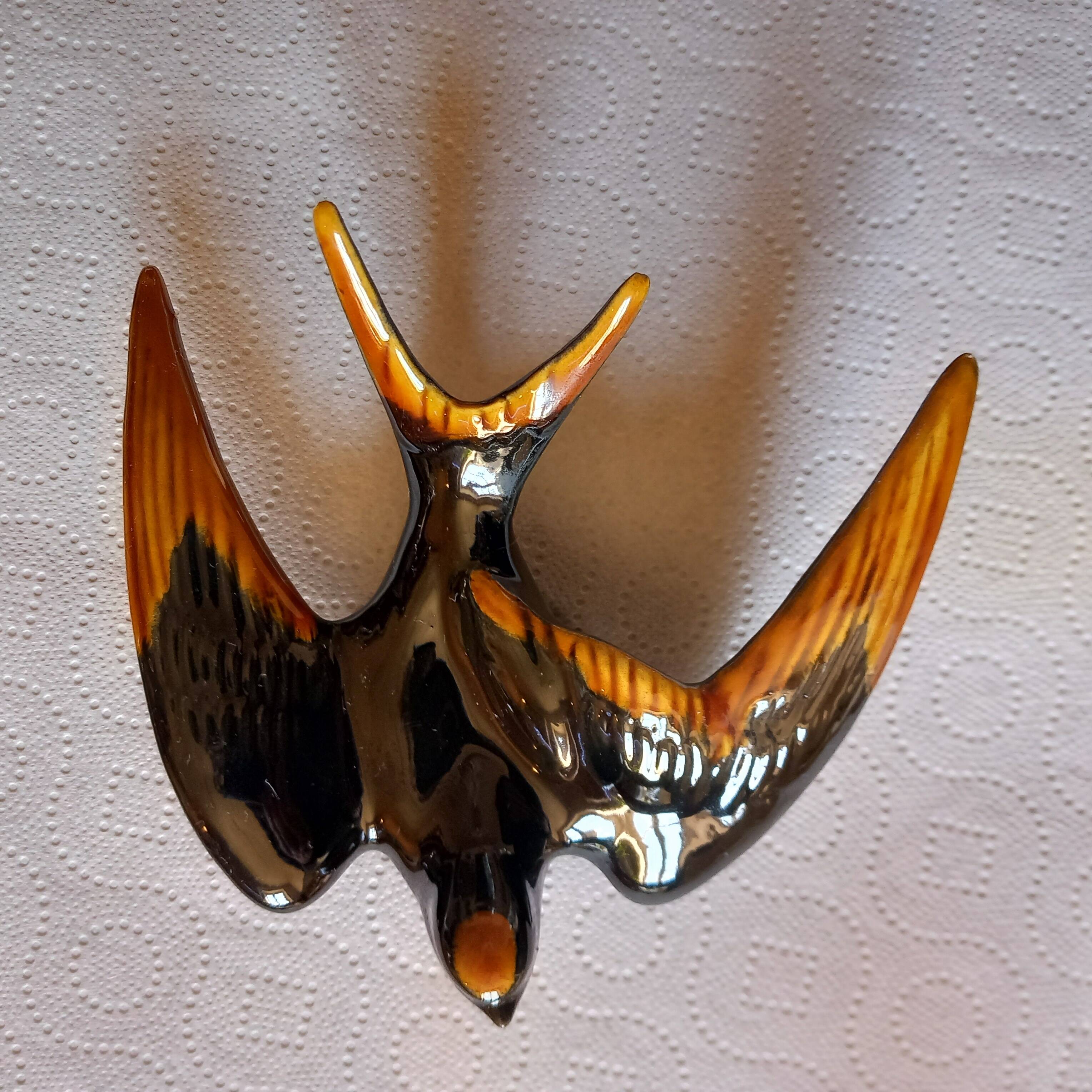 Vintage ceramic swallow wall decoration