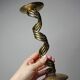 Twisted brass candlestick "Barley Twist" Mid-Century modern, 1950-1970