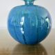 Ball vase, Mdina, Malta, signed, in blue blown glass, year 1983