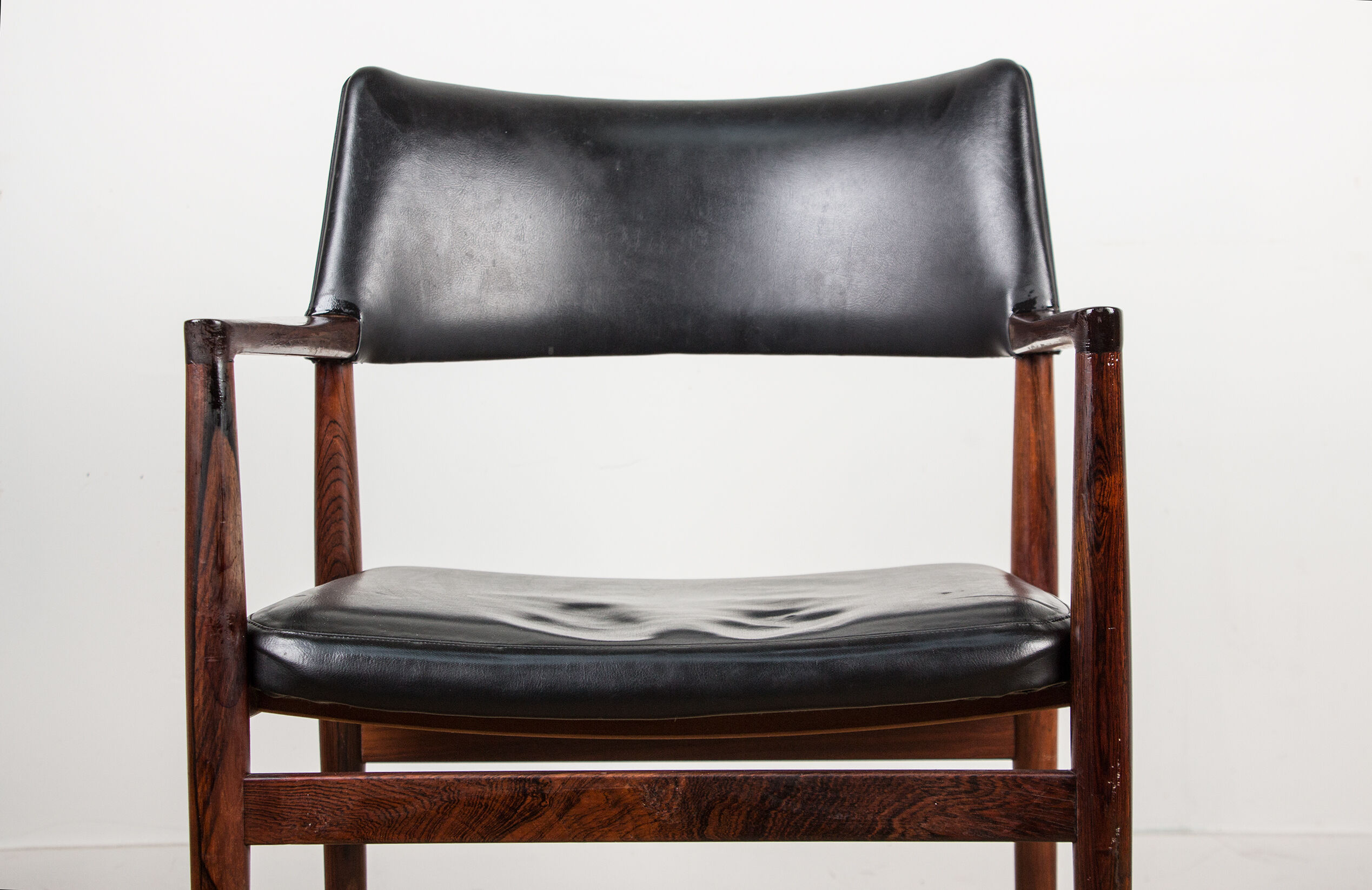 Danish Rosewood and Leather armchair by Erik Worts for Soro Stolefabrik.