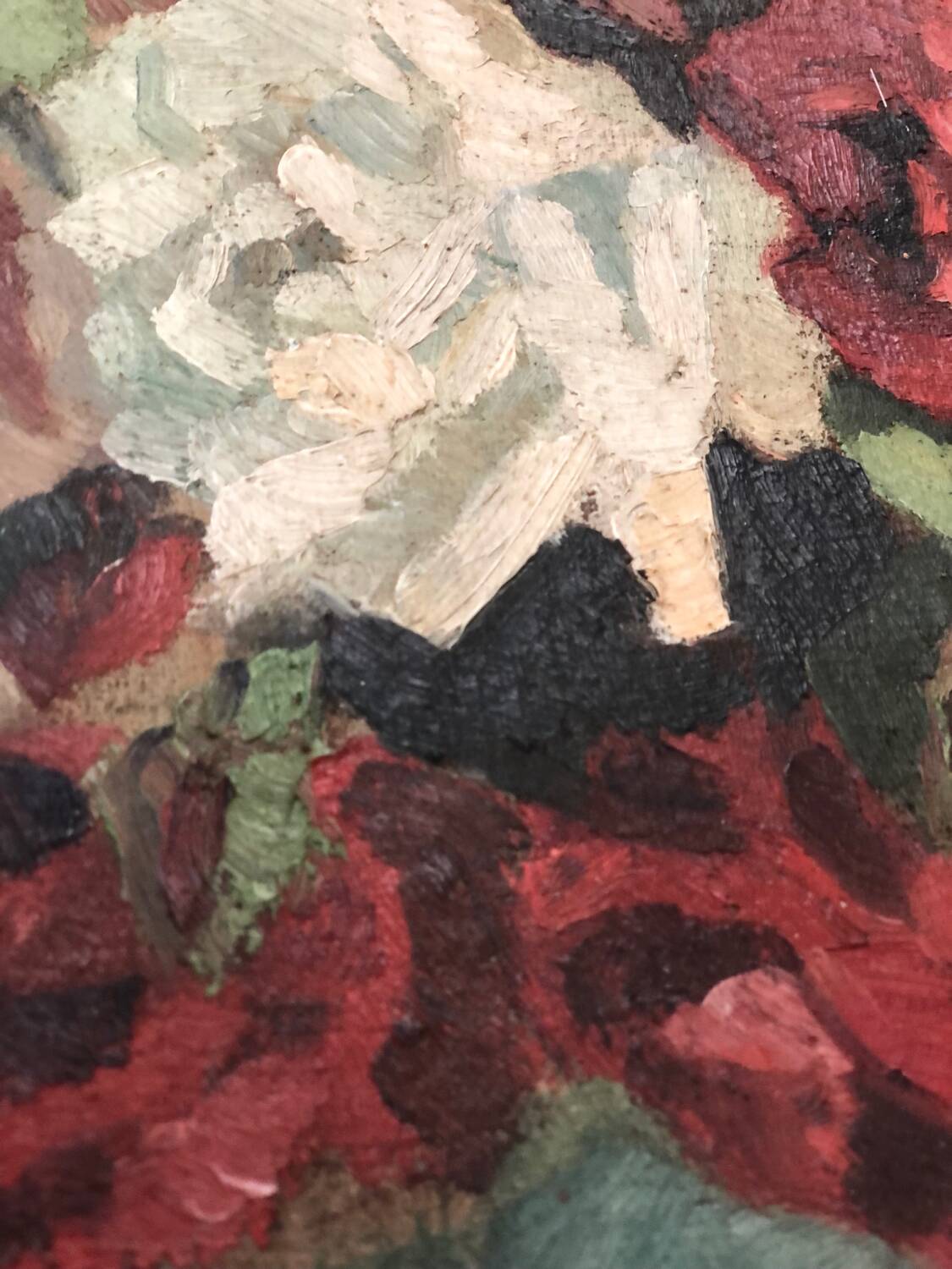 Antique oil painting, still life