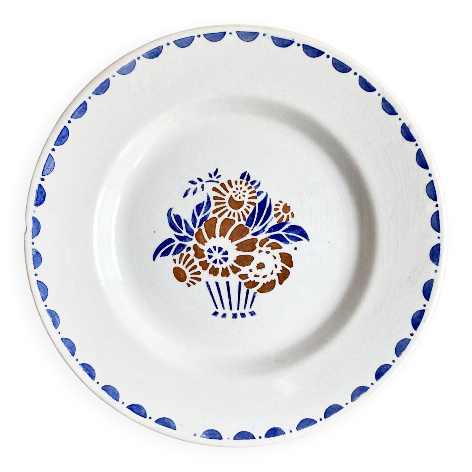Plate on foot / Gien / Terre de fer