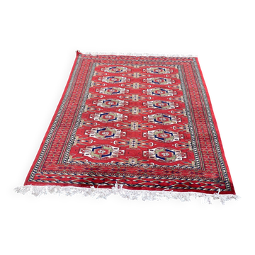 Tapis persan pakistan tissé à la main en laine bordeaux 120x190