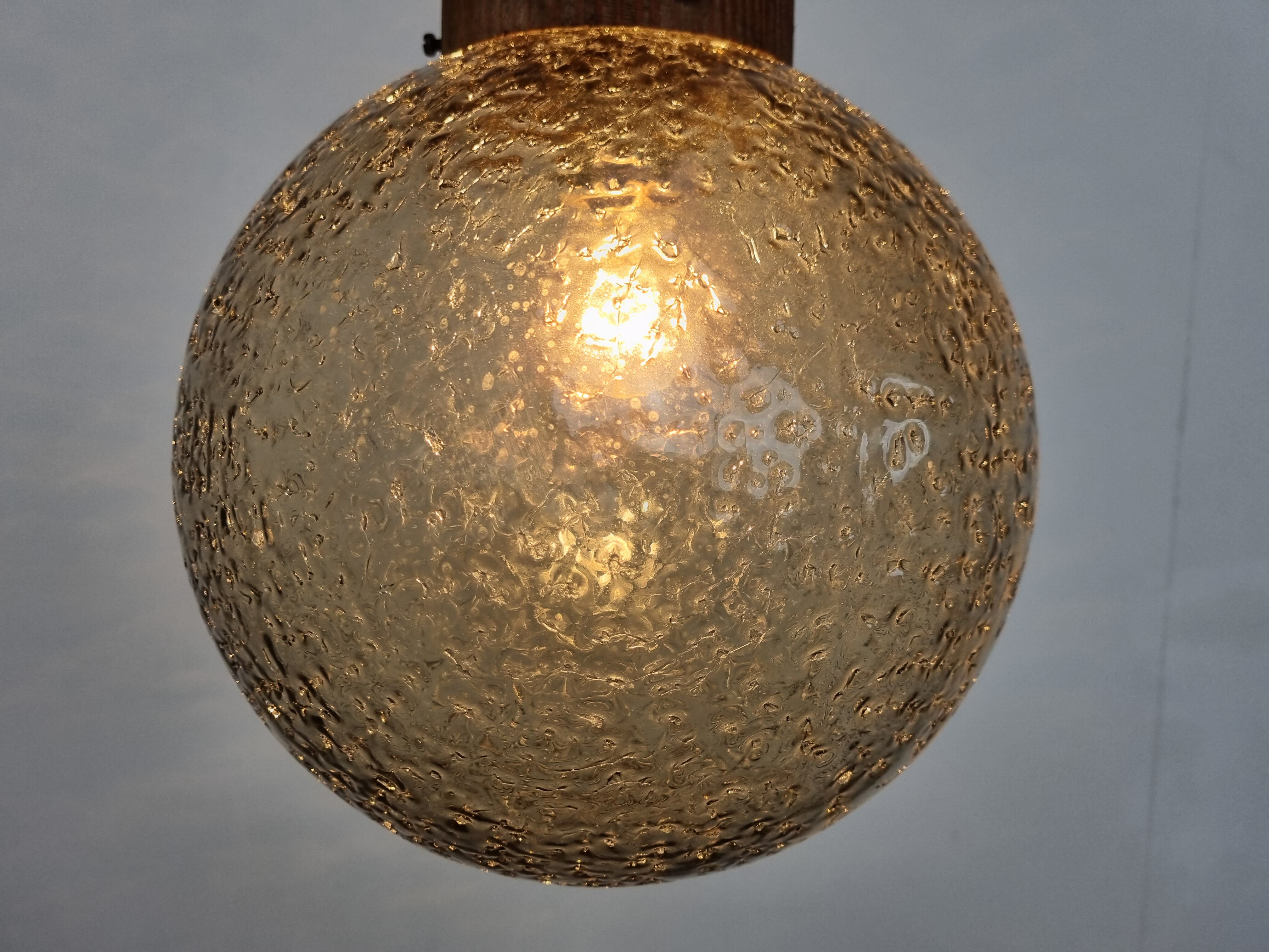 Vintage glass pendant light by Hustadt Leuchten, 1960s