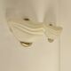Pair of vintage wall lights in brass and frosted glass, Italy, 1970.