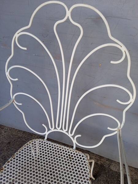 Pair of solid iron garden armchairs ep 1950