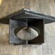 Table brutaliste avec plateau en ardoise 60s 70s