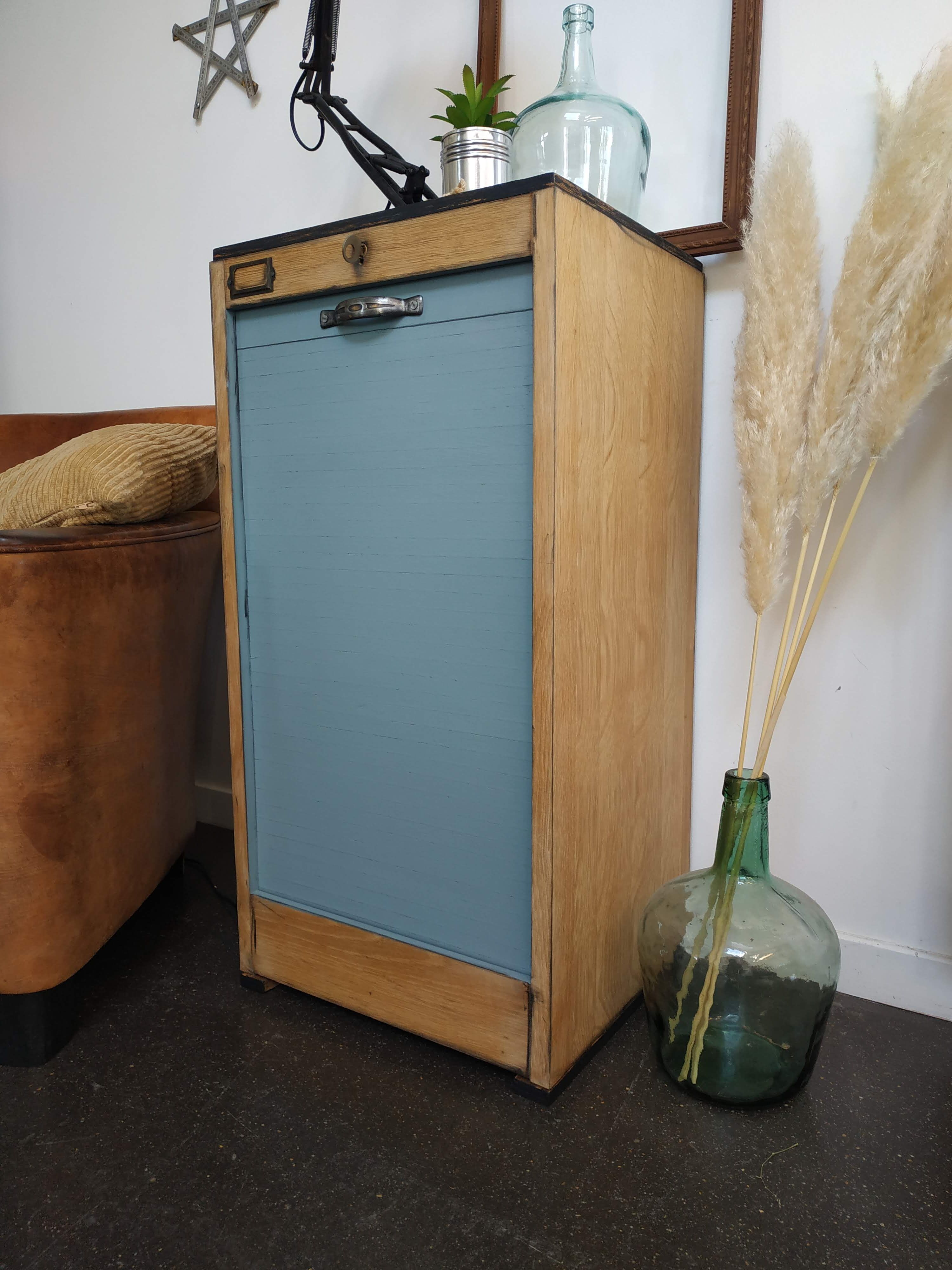 Vintage curtain binder cabinet