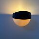 Pair of vintage wall lights, white and black Perspex, Sweden 1970