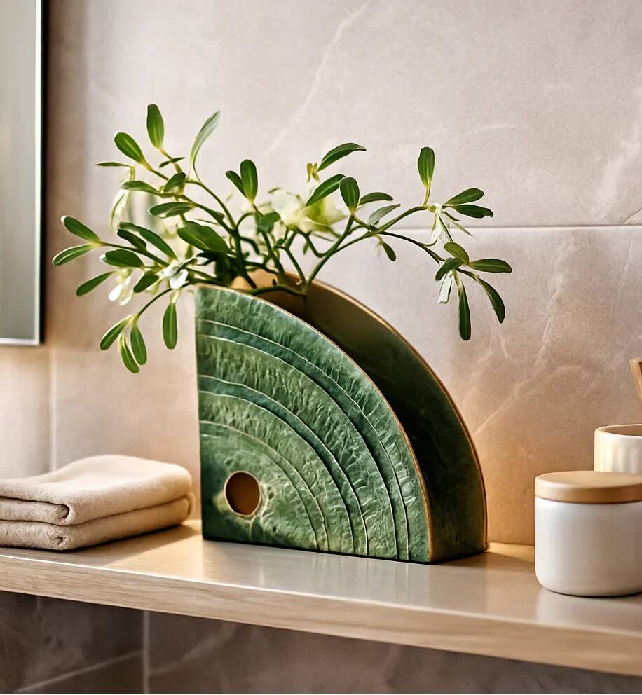 Memphis Shell ceramic vase by Florio Keramia