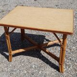 Rattan coffee table, vintage 60s