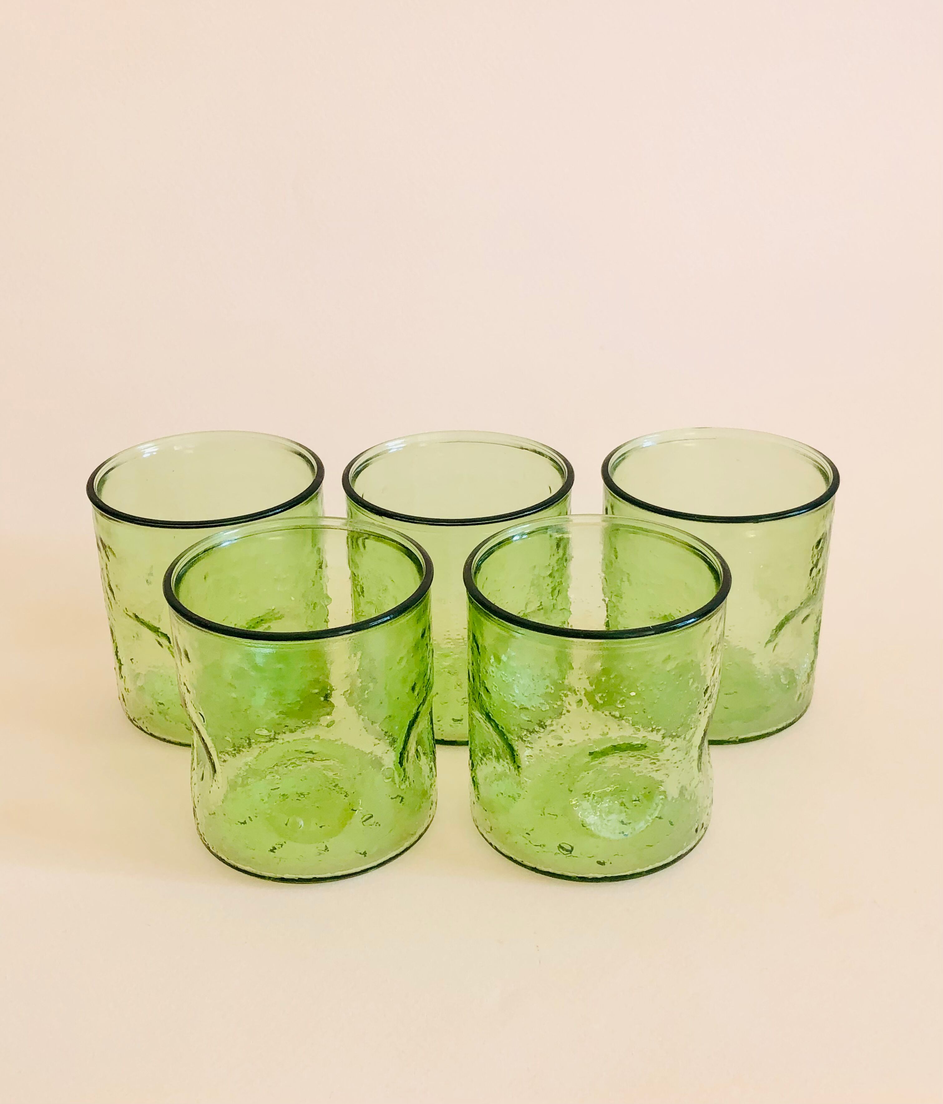 Set of five vintage water glasses