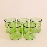 Set of five vintage water glasses