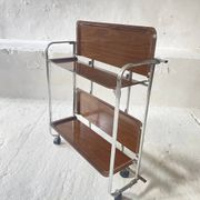 Chrome Midcentury folding service trolley, Germany 1950s
