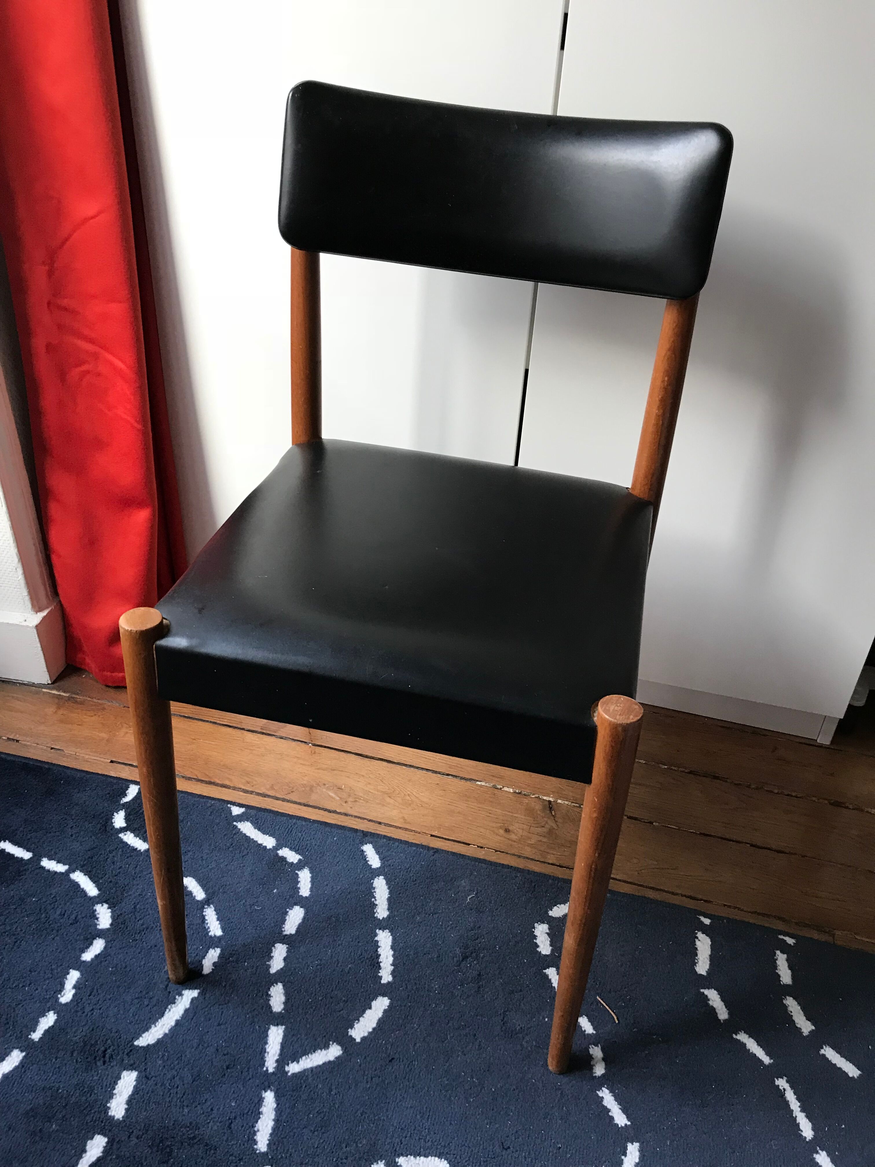 Scandinavian black leatherette chair