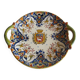 Small dish with handles in earthenware, rouen decoration