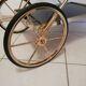 Golden brass trolley wheeled dessert and glass trays