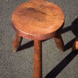 Pair of vintage stools, wooden stool, tripod stool, plant holder