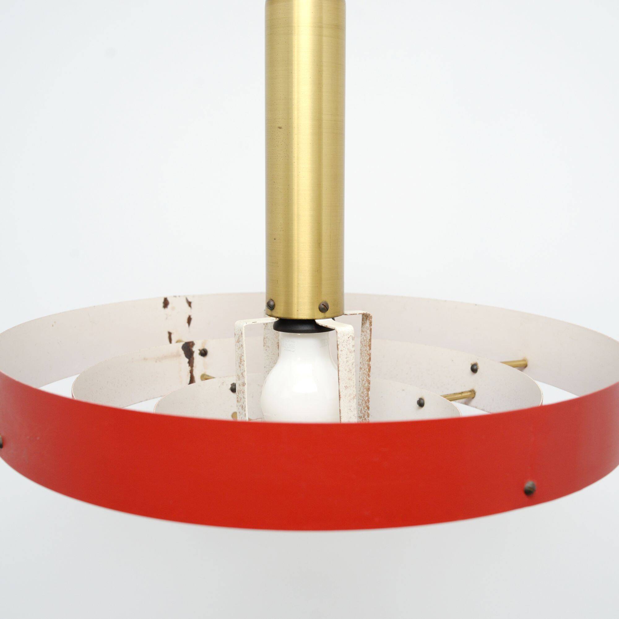 Red Scandinavian lamp, Denmark 1960s