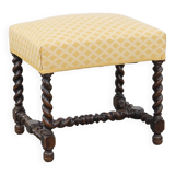Antique English Footstool/ Ottoman with Turned Legs
