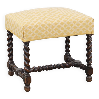 Repose-pieds/ottoman anglais antique avec pieds tournés