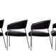Set of 4 Black Leather Dining Chairs by Castelijn, 1990s