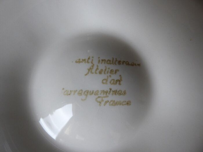 SARREGUEMINE brand polychrome earthenware oyster service
