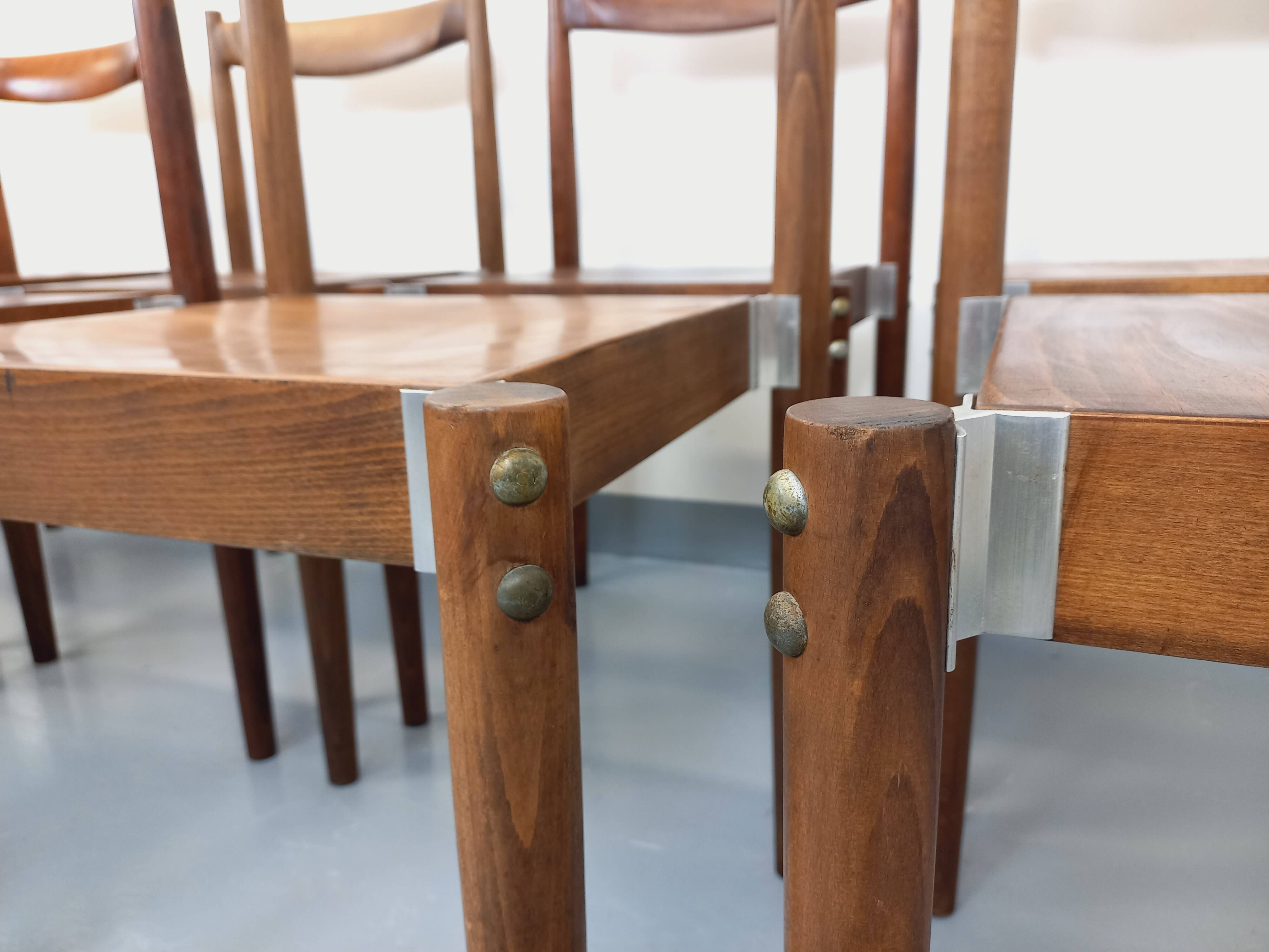 Set of 8 stackable chairs from the Czech manufacturer Bukoza