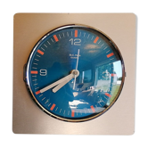 Clock formica vintage wall clock silent square "Quartz Paris"