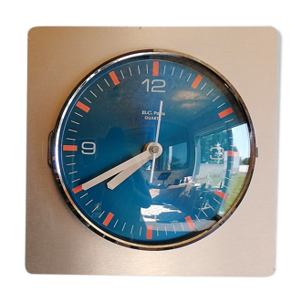 Clock formica vintage wall clock silent square "Quartz Paris"