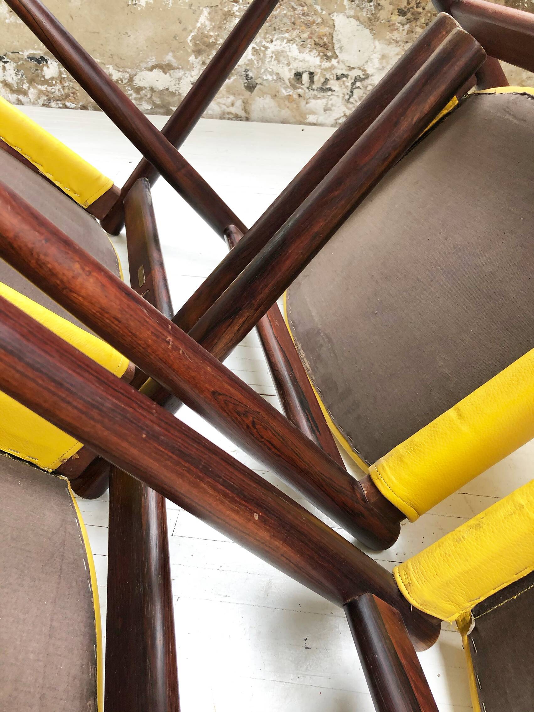 Rosewood leather chairs by Arne Vodder for Sibast