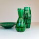 Grands Vases en Céramique Verts Midcentury et Plateau/ Bol Upsala Ekeby "Capri" 1950s