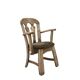 Dutch brutalist solid oak armchair with reupholstered leather seat, 1970s