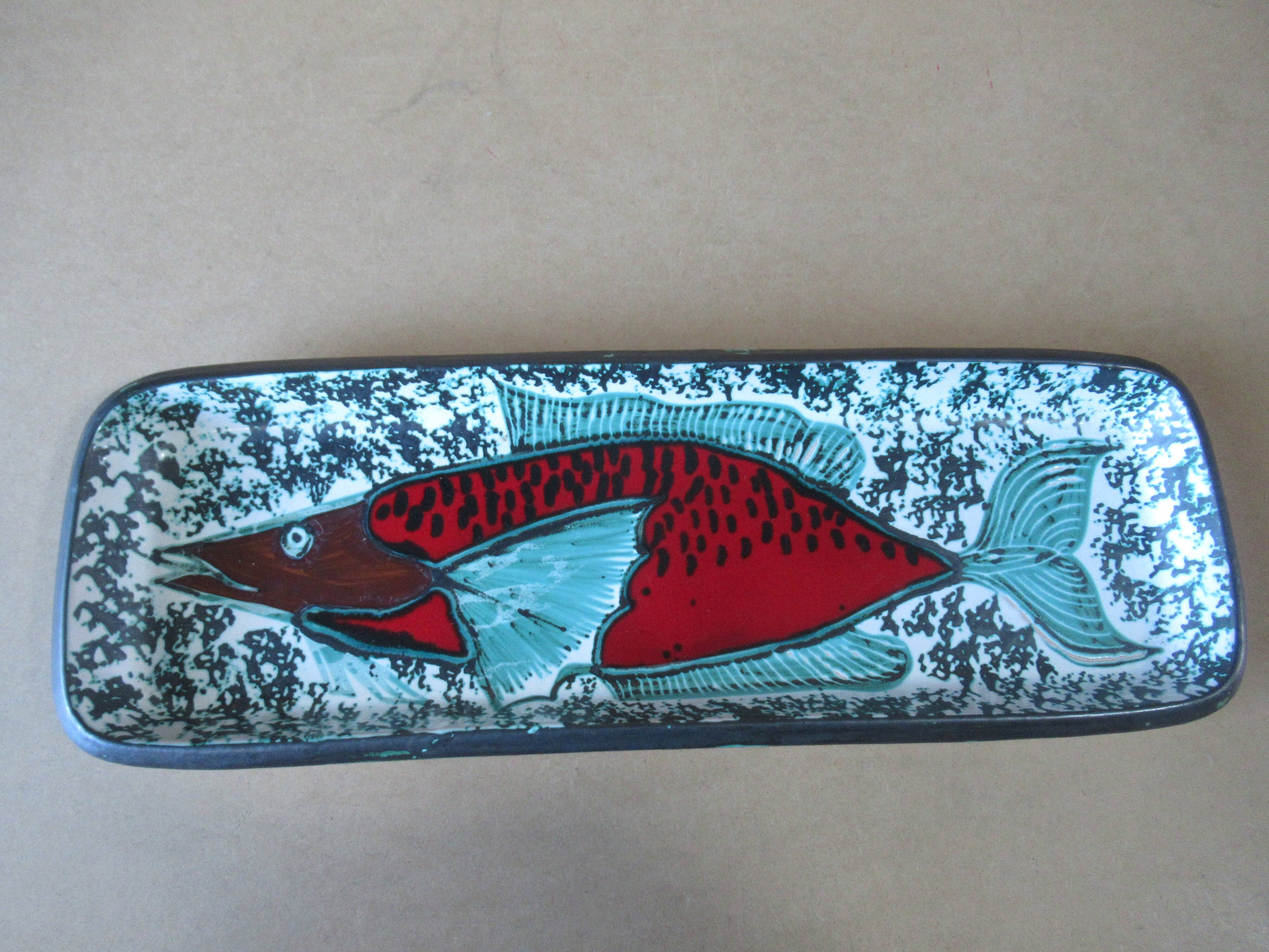 Large Ceramic Dish DOMINIQUE BAUDART - VALLAURIS the old mill - 55.5cm