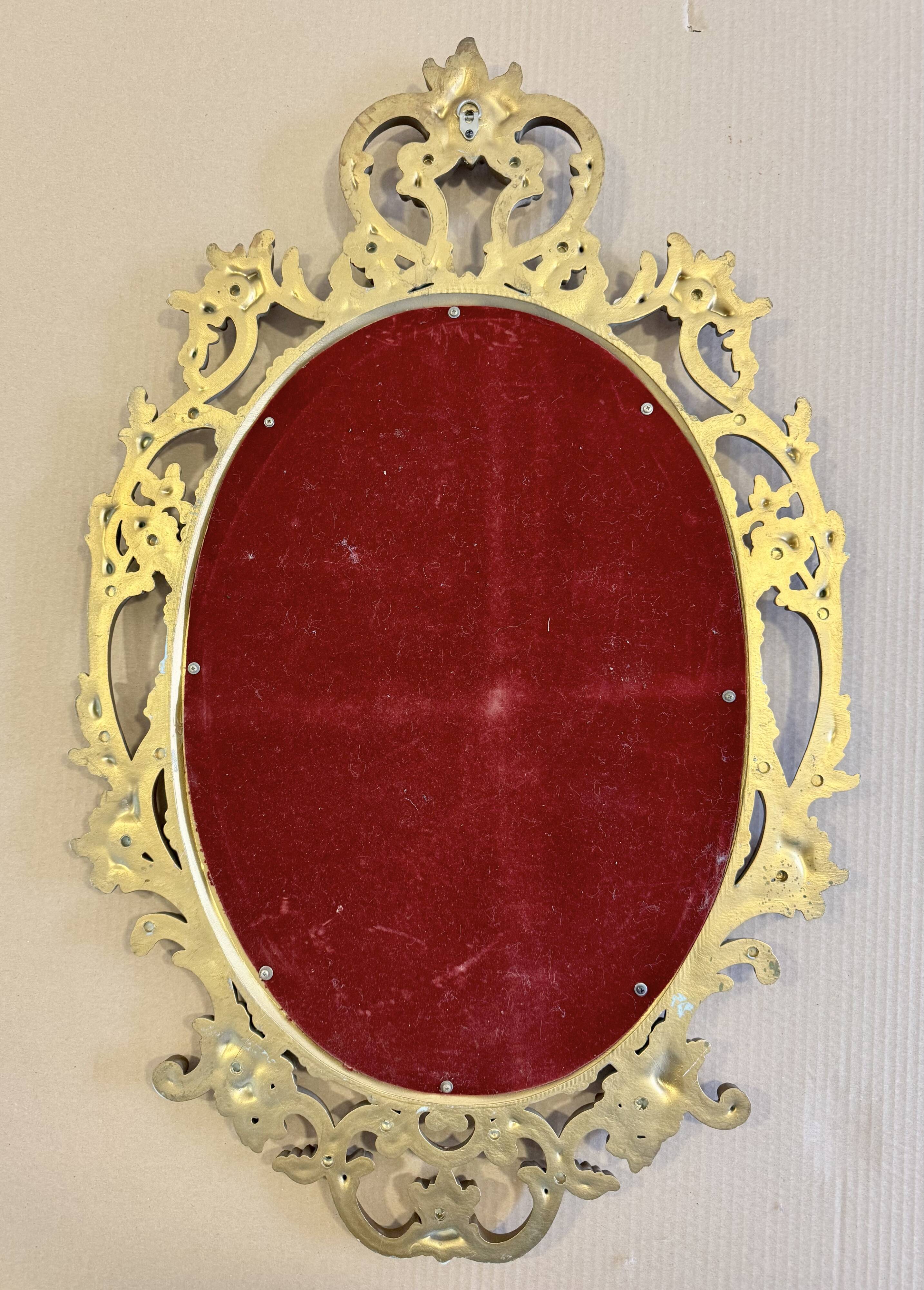 Baroque Style Oval Gold Mirror by Roberta Wood