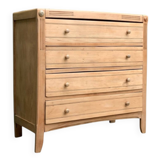 Parisian chest of drawers in raw wood