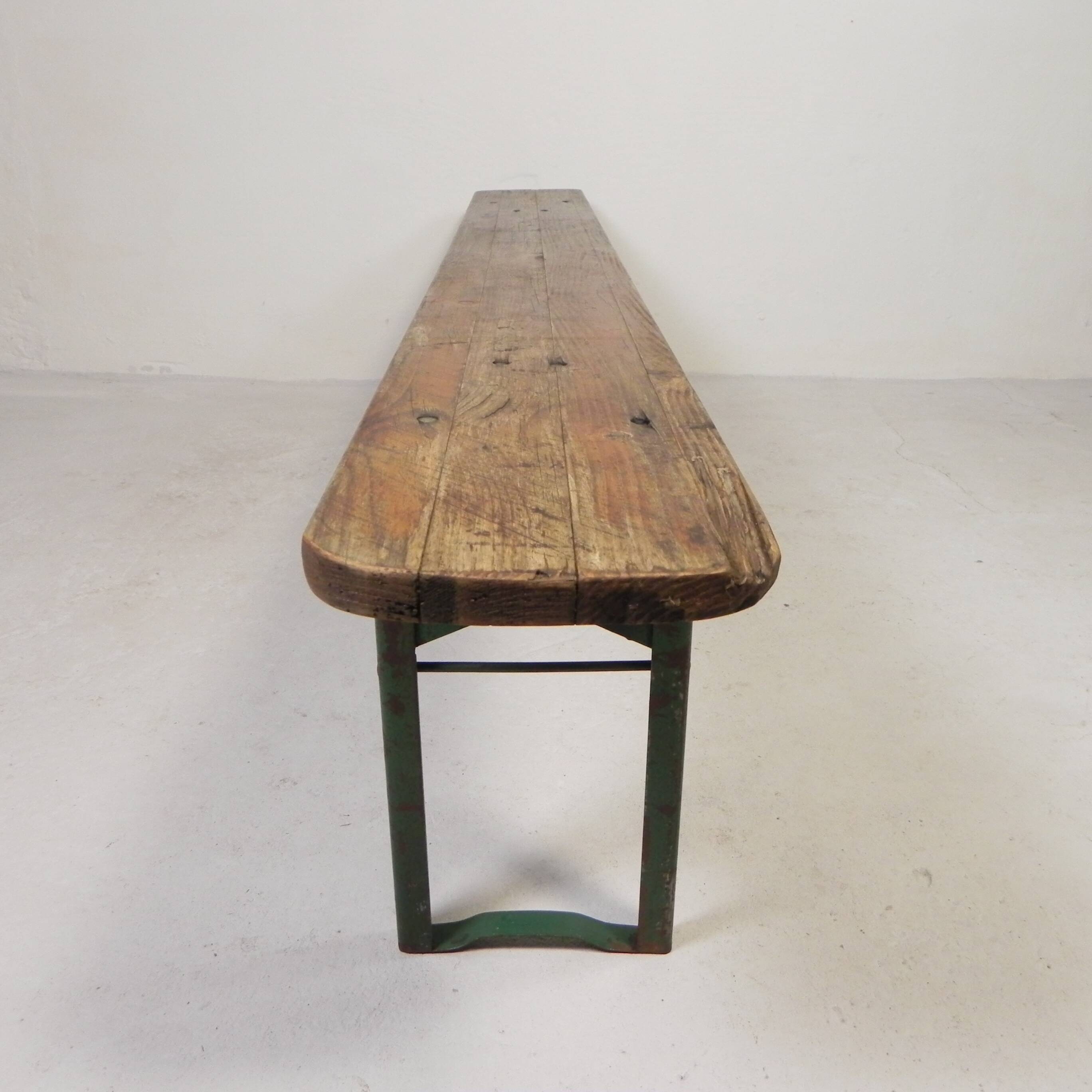 Folding bench, terrace bench, 216 cm long, 1960s