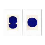 Painting duo on paper - zoé and neo - majorelle blue - signed Eawy